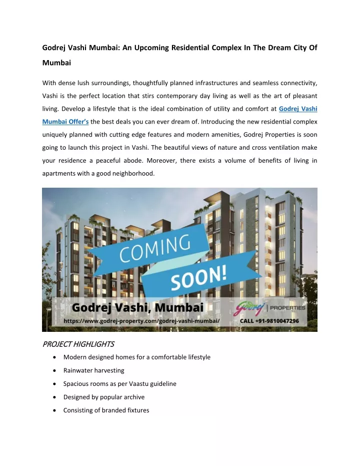 godrej vashi mumbai an upcoming residential