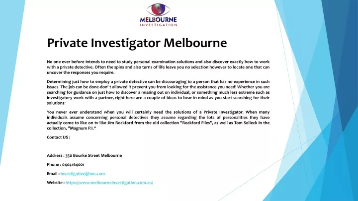 private investigator melbourne