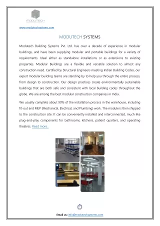 Modular building construction and manufacturers in Mumbai