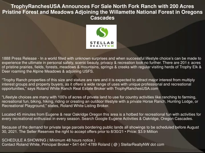 trophyranchesusa announces for sale north fork