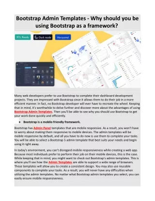bootstrap admin templates why should you be using