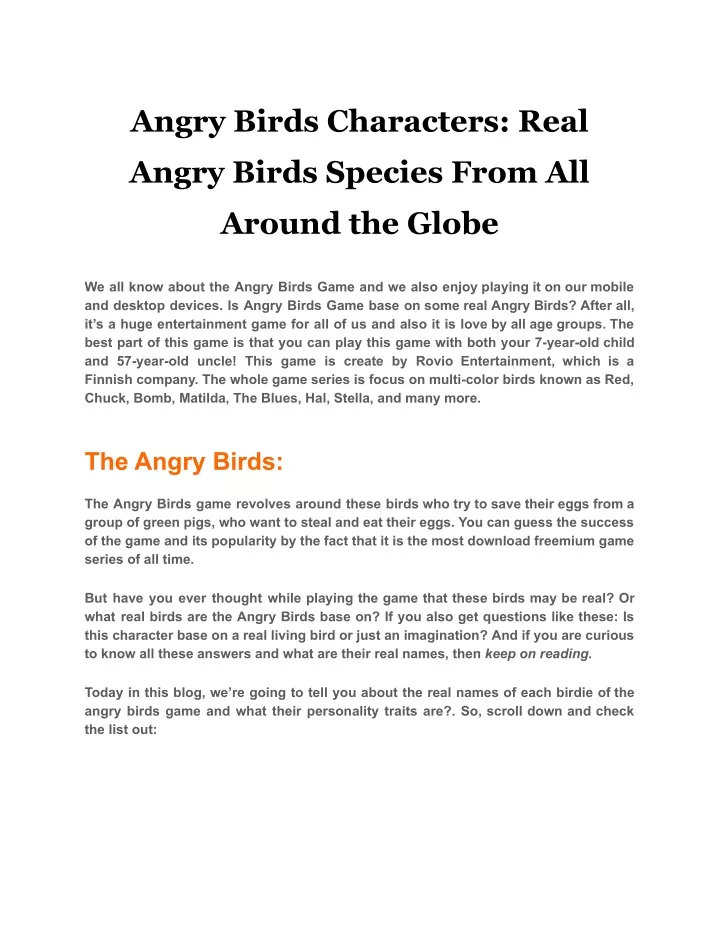 angry birds characters real