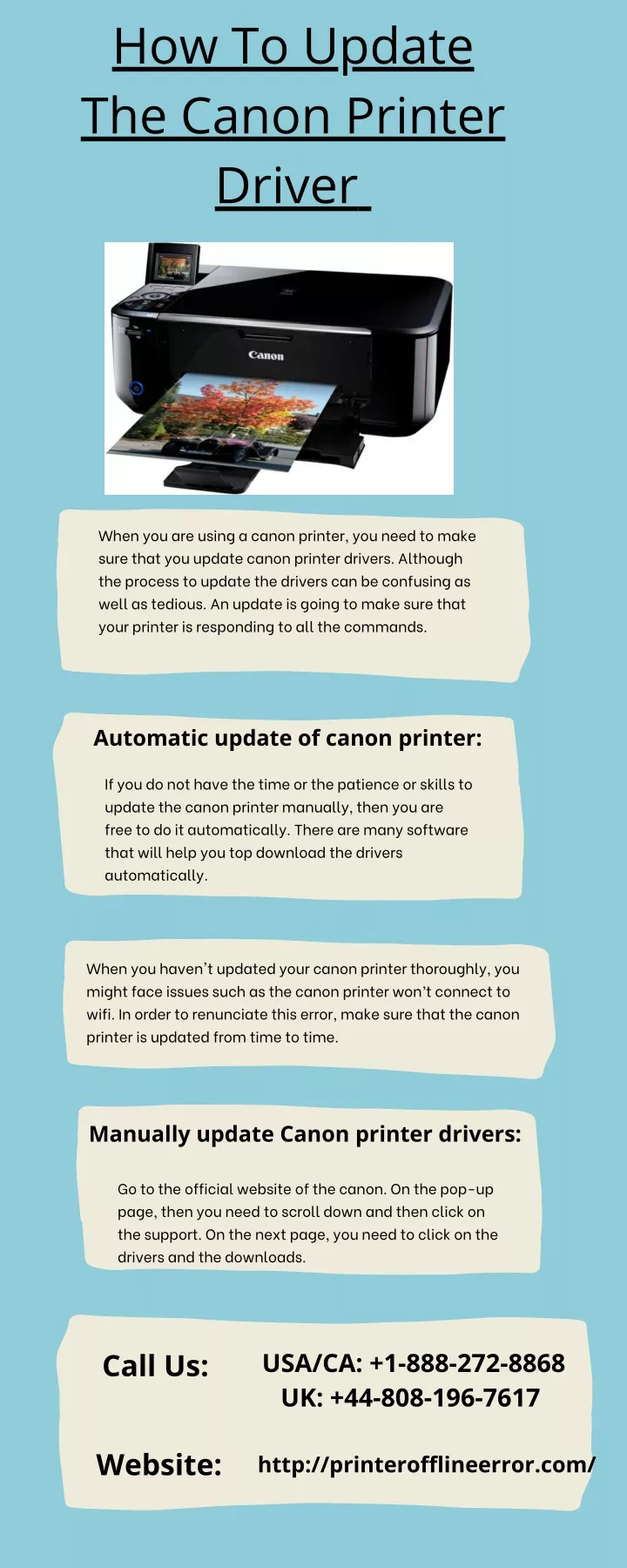 how to update the canon printer driver