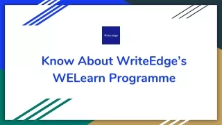 know about writeedge s welearn programme