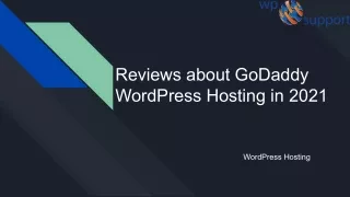 reviews about godaddy wordpress hosting in 2021