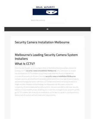 Security Camera Installation Melbourne