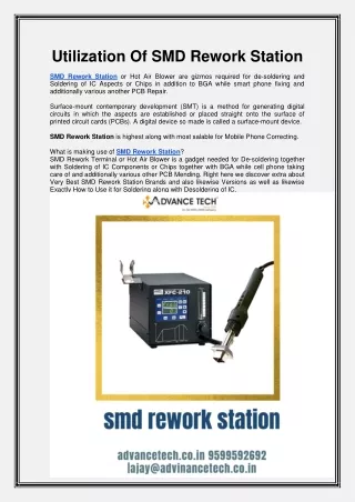 utilization of smd rework station smd rework