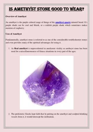 is amethyst stone good to wear is amethyst stone