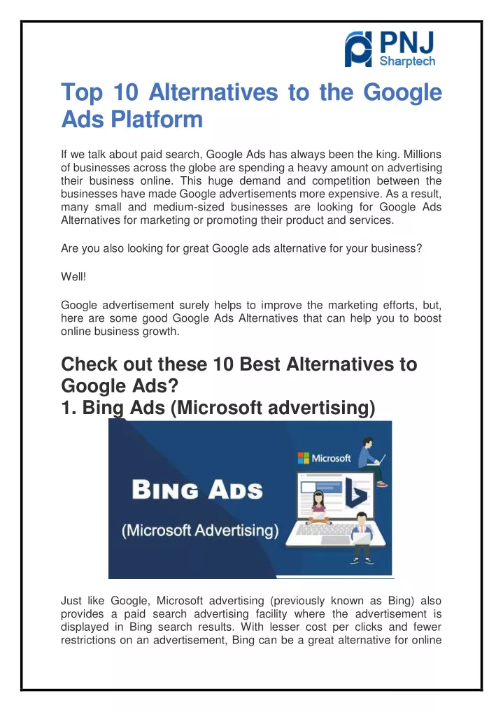 top 10 alternatives to the google ads platform