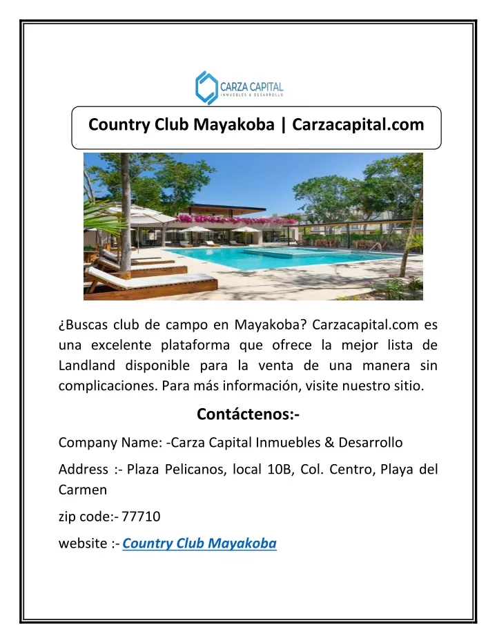 country club mayakoba carzacapital com