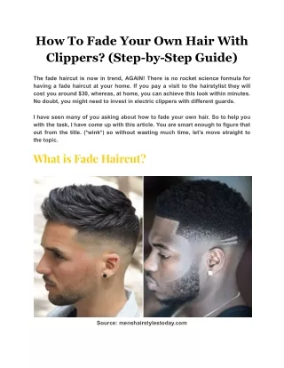 how to fade your own hair with clippers step