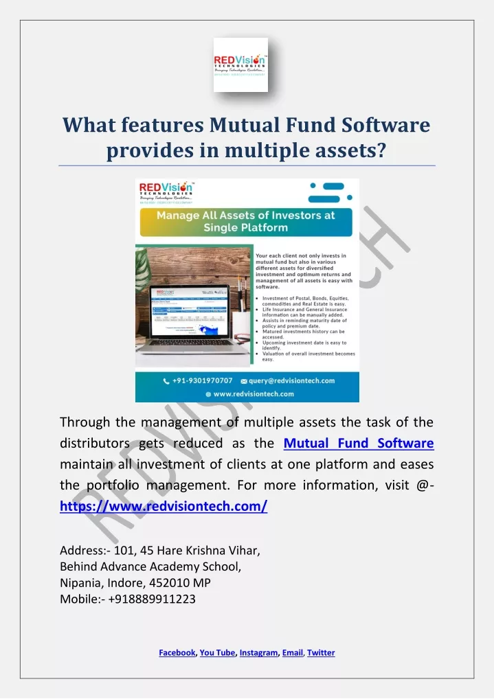 what features mutual fund software provides