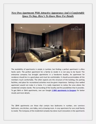 now own apartments with attractive appearance