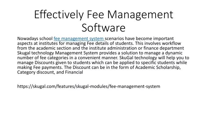 effectively fee management software