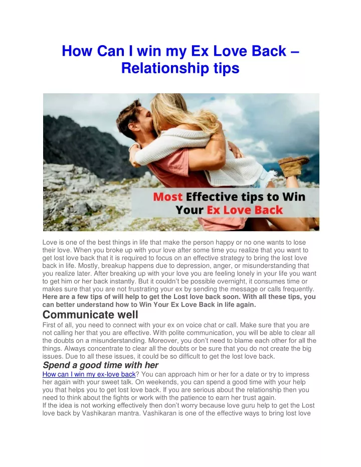 how can i win my ex love back relationship tips