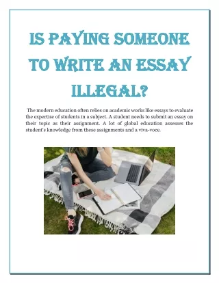 Is Paying Someone to Write an Essay Illegal