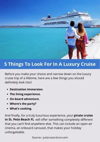 5 Things To Look For In A Luxury Cruise