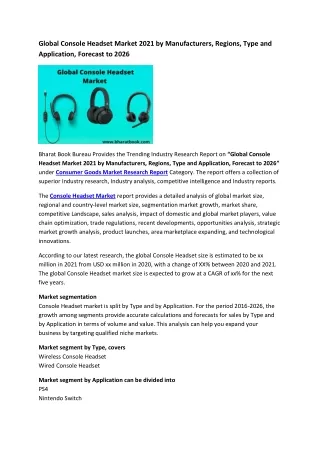 global console headset market 2021