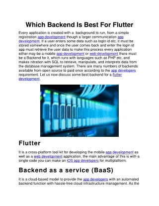 which backend is best for flutter every