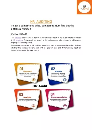 HR Auditing service in India | Husys Consulting Limited |