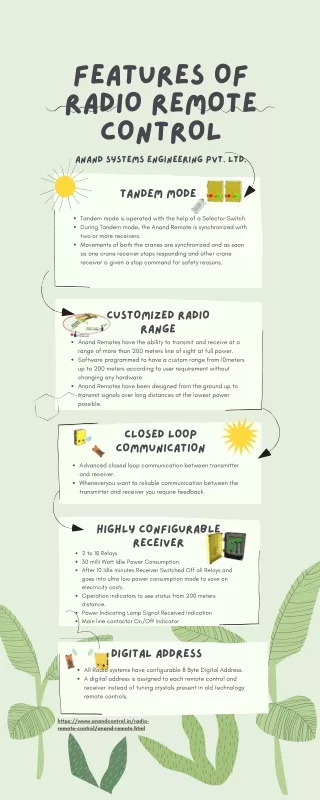 Features of Radio remote control for EOT cranes