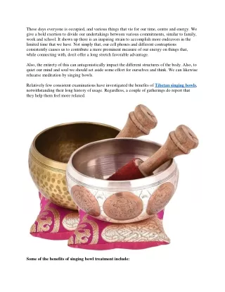 Know the Benefits of Tibetan Singing Bowls