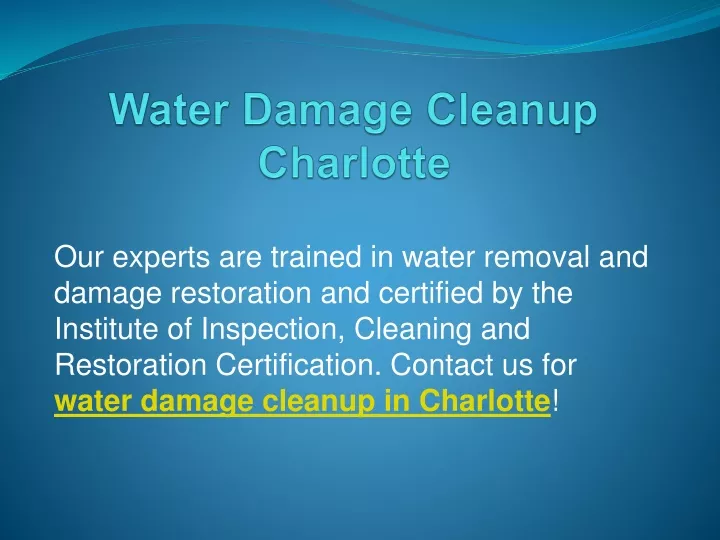 water damage cleanup charlotte