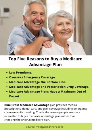 Top Five Reasons to Buy a Medicare Advantage Plan