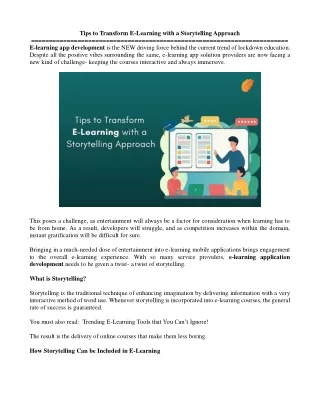 tips to transform e learning with a storytelling
