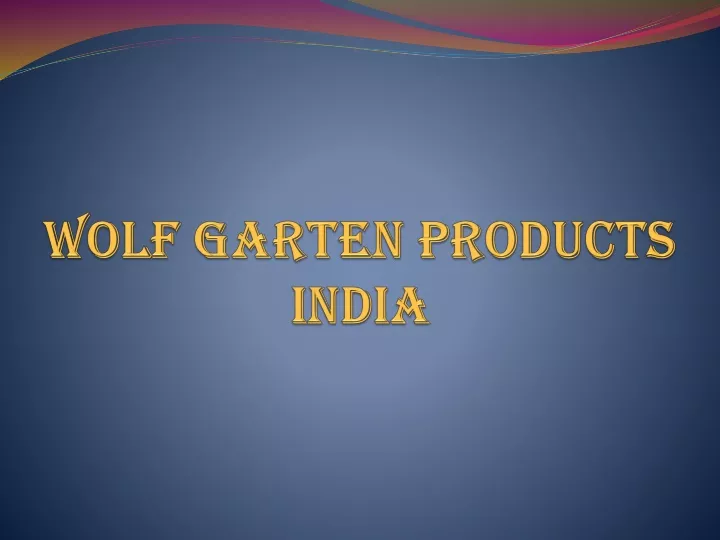 wolf garten products india