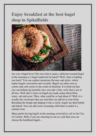 enjoy breakfast at the best bagel shop