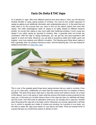 facts on delta 8 thc vape