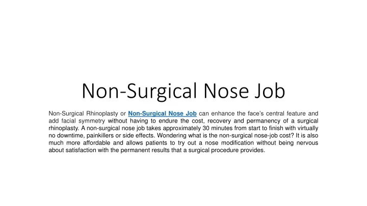 non surgical nose job