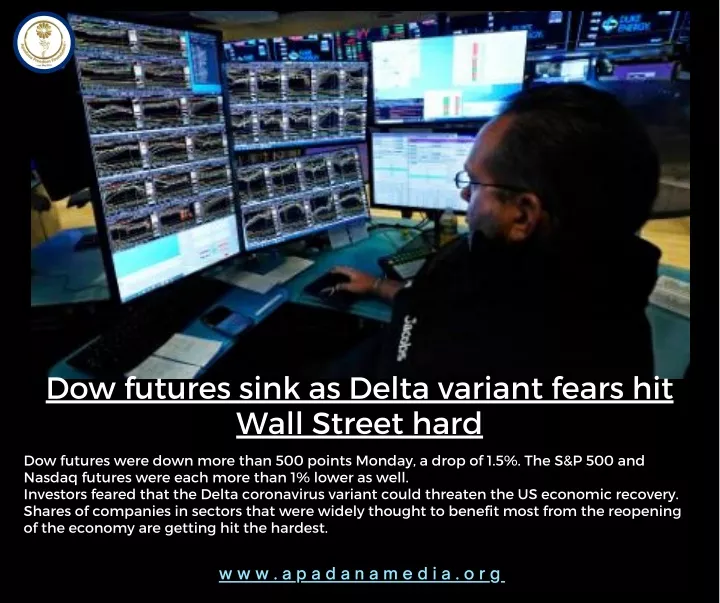 dow futures sink as delta variant fears hit wall