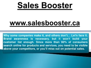 Sales Booster Help To Boost Your Sales