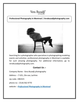 Professional Photography In Montreal | Verabuzadjiphotography.com