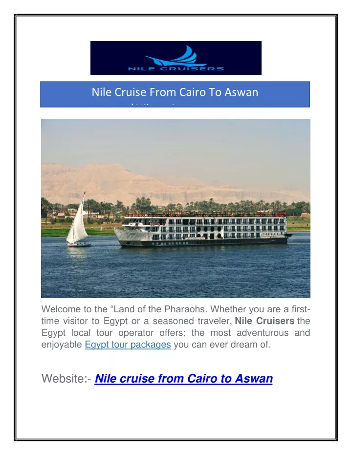 nile cruise from cairo to aswan nilecruisers com