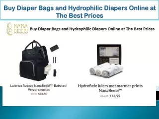 Buy Diaper Bags and Hydrophilic Diapers Online at The Best Prices