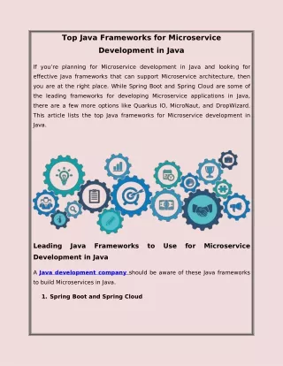 top java frameworks for microservice