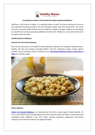Everything You Need to Know About the Indian Superfood Makhana