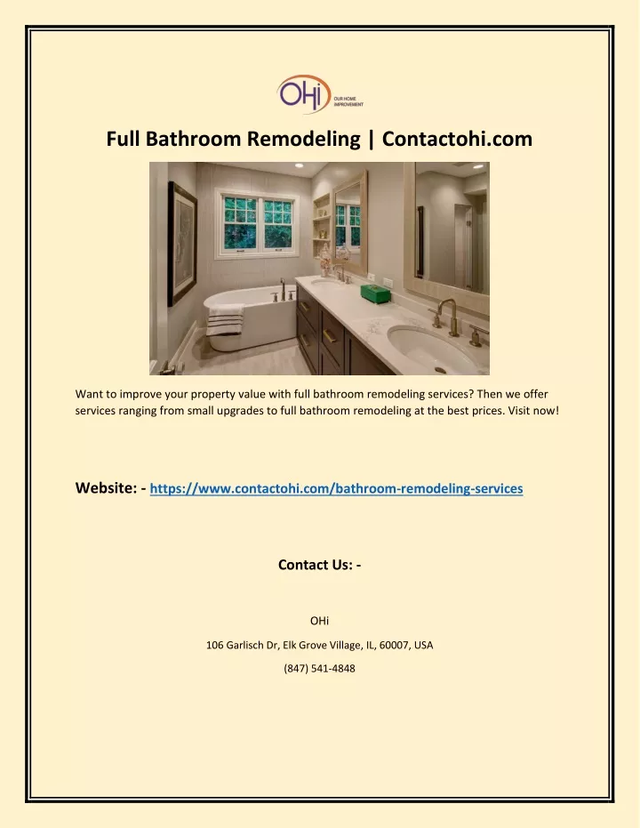 full bathroom remodeling contactohi com