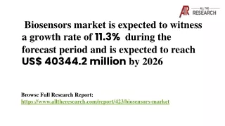 biosensors market is expected to witness a growth