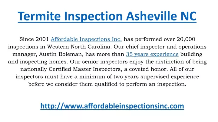 termite inspection asheville nc