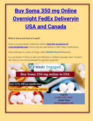 Buy Soma 350 mg Online FedEx Delivery in USA