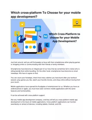 Which cross-platform To Choose for your mobile app development?