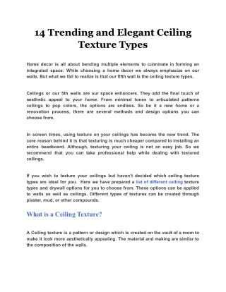 14 trending and elegant ceiling texture types