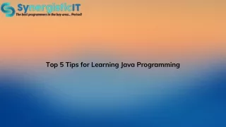 top 5 tips for learning java programming