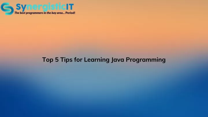 top 5 tips for learning java programming