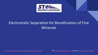 Electrostatic Separation for Beneficiation of Fine Minerals