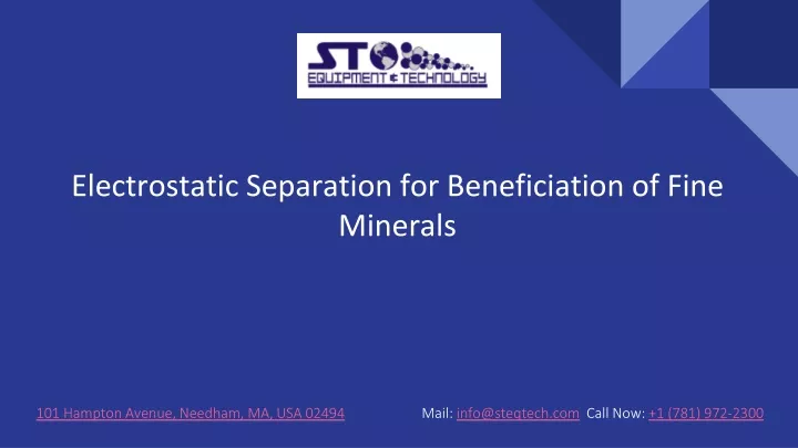 electrostatic separation for beneficiation of fine minerals